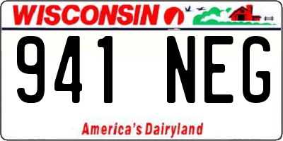 WI license plate 941NEG