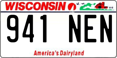 WI license plate 941NEN
