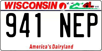 WI license plate 941NEP
