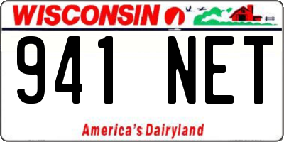 WI license plate 941NET