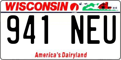 WI license plate 941NEU
