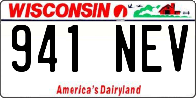 WI license plate 941NEV