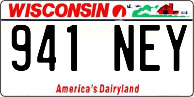 WI license plate 941NEY