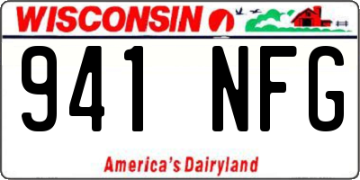 WI license plate 941NFG