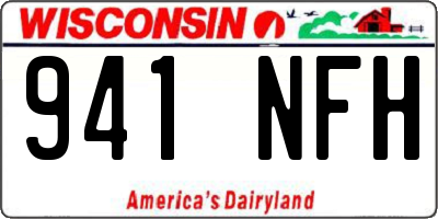 WI license plate 941NFH