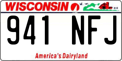 WI license plate 941NFJ