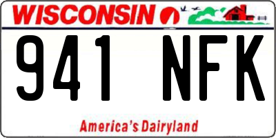 WI license plate 941NFK