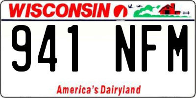 WI license plate 941NFM
