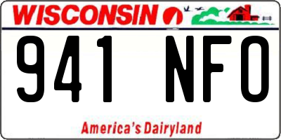 WI license plate 941NFO