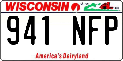 WI license plate 941NFP