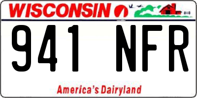 WI license plate 941NFR