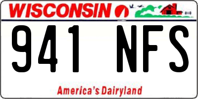 WI license plate 941NFS