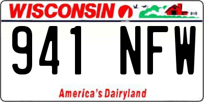 WI license plate 941NFW