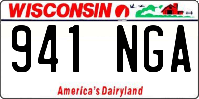 WI license plate 941NGA