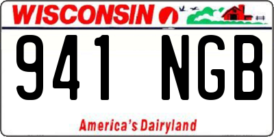WI license plate 941NGB