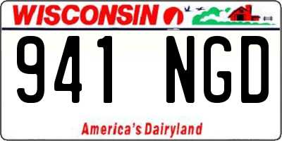 WI license plate 941NGD