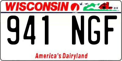 WI license plate 941NGF