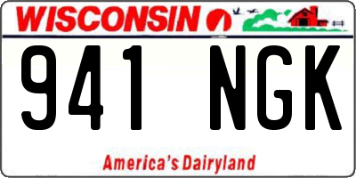 WI license plate 941NGK