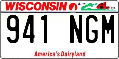 WI license plate 941NGM