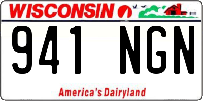 WI license plate 941NGN