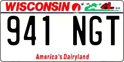 WI license plate 941NGT