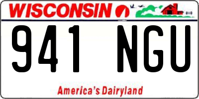 WI license plate 941NGU