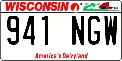 WI license plate 941NGW