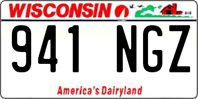 WI license plate 941NGZ