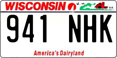 WI license plate 941NHK