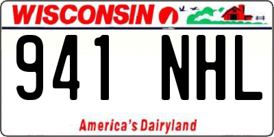 WI license plate 941NHL