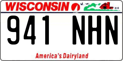 WI license plate 941NHN