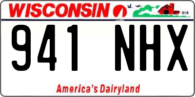 WI license plate 941NHX