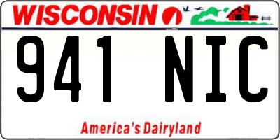 WI license plate 941NIC