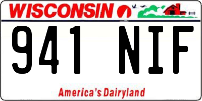 WI license plate 941NIF