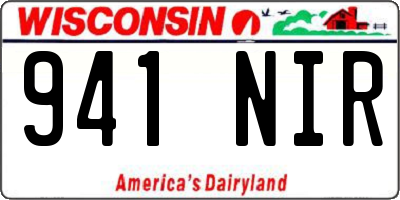 WI license plate 941NIR
