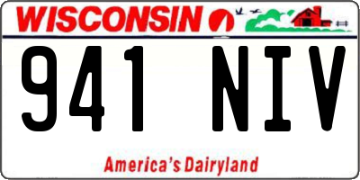 WI license plate 941NIV
