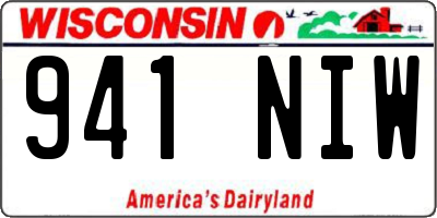 WI license plate 941NIW