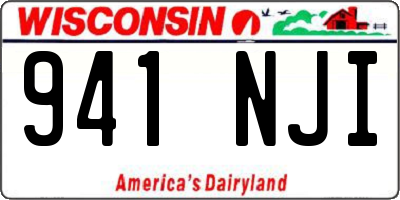 WI license plate 941NJI