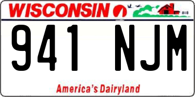 WI license plate 941NJM