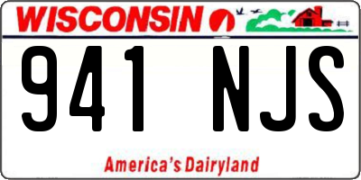 WI license plate 941NJS
