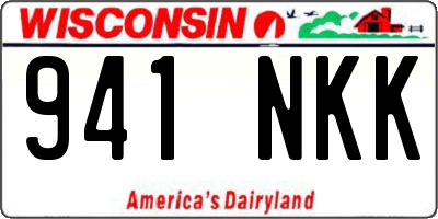 WI license plate 941NKK