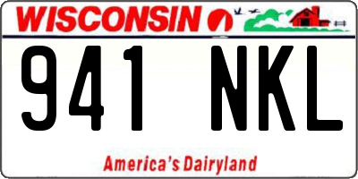 WI license plate 941NKL