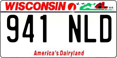WI license plate 941NLD