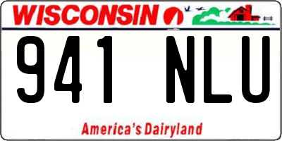 WI license plate 941NLU