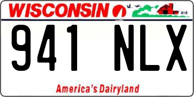 WI license plate 941NLX