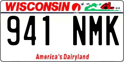 WI license plate 941NMK