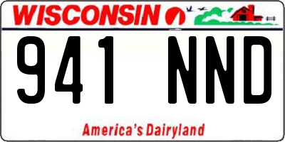 WI license plate 941NND
