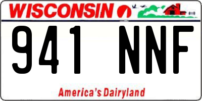 WI license plate 941NNF