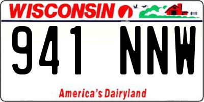 WI license plate 941NNW