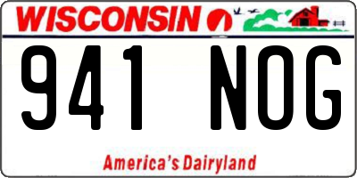 WI license plate 941NOG